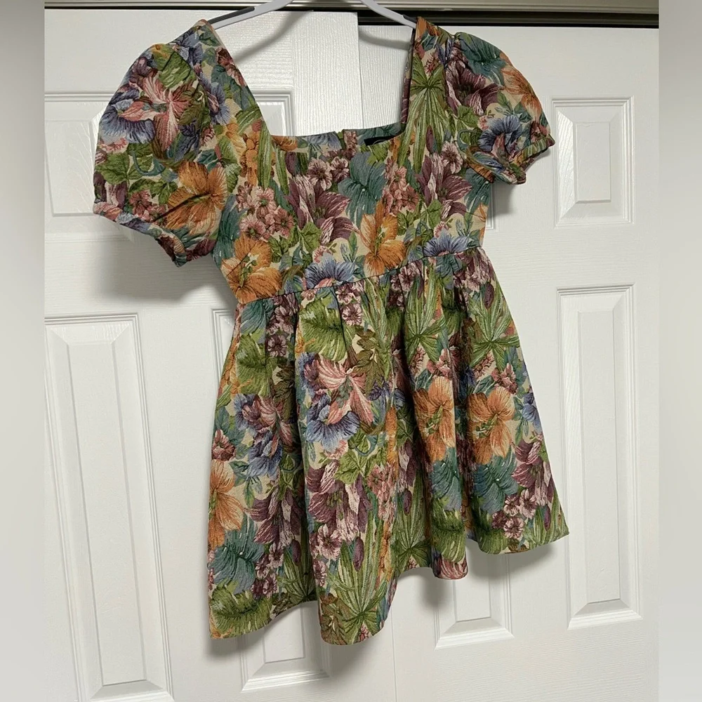Cider vintage inspired floral mini dress size large - Picture 4 of 9